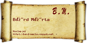 Bárd Márta névjegykártya